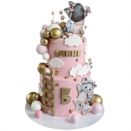 Торт двухъярусный с котами №2900 Торт двухъярусный с котами №2900