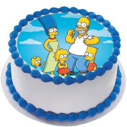 Торт с Гомером Симпсоном и его семьей №290 Торт с Гомером Симпсоном и его семьей №290