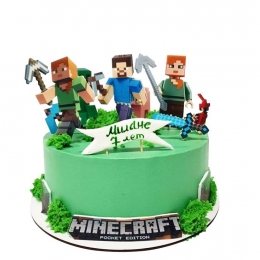 Торт детский с героями Майнкрафт №1508