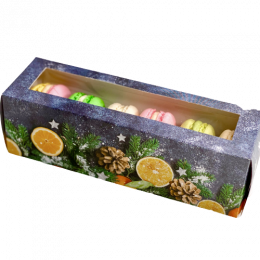 Новогодние макаруны в подарочной коробке NMPK0005487