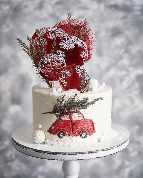 Торт на Новый год «Снежный» на заказ