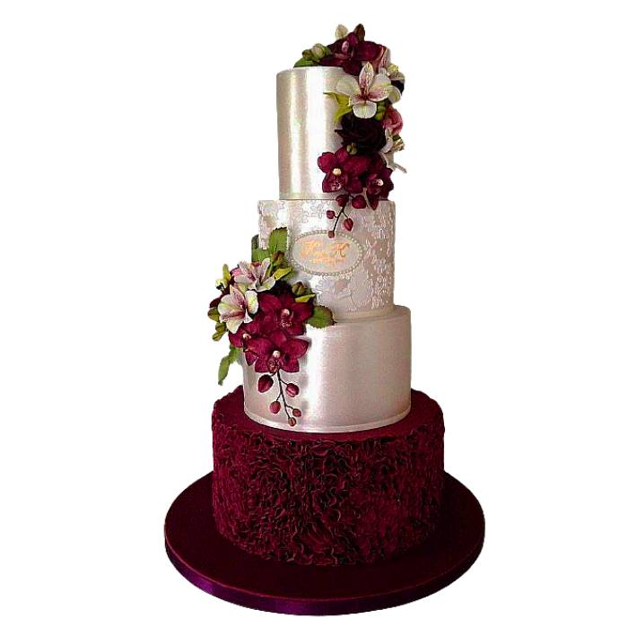 Торт с цветами на годовщину свадьбы 