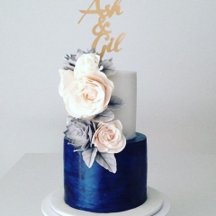 Торт свадебный синий