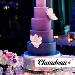 сиреневый свадебный торт