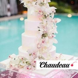 свадебный торт с живыми орхидеями