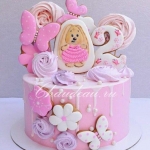 Розовый торт для девочки на день рождения заказать в Москве