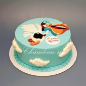 Голубой детский торт «Альбатрос» на заказ