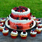 Натуральный свадебный торт с ягодами на заказ