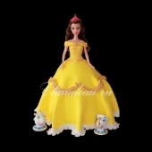 Детский торт кукла «Принцесса Белль» на заказ