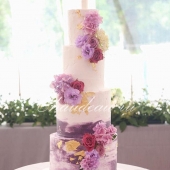 Свадебный торт сиреневый с белым заказать 
