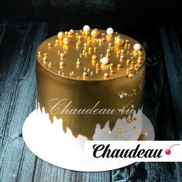 Свадебный торт с золотом в Москве на заказ