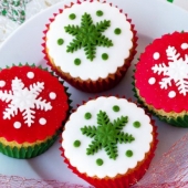 Новогодние капкейки «Снежинка»