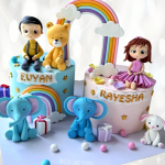 Торт праздничный для двух малышей TPDM013114 фото и оформление торта