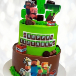 Minecraft торт в два яруса MTDY013187 фото и оформление торта