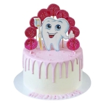 Торт на первый зубик с топперами и фотопечатью №2947