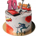 Торт с самокатом на 10 лет №2178