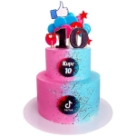 Торт Тик Ток розово-голубой №2713