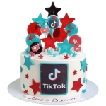 Торт Тик Ток с топперами звездочками №2647