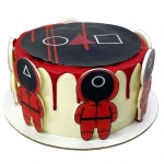 Торт в стиле Игра кальмара с надзирателями №2317