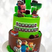 Minecraft торт в два яруса MTDY013187 фото и оформление торта