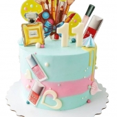 Торт с косметикой для девочки 11 лет №2105