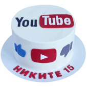 Торт YouTube белый №1783