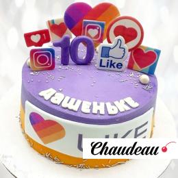 Торт Лайки на десятилетие TLD0013144 фото и оформление торта