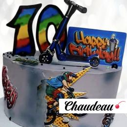 Торт Велосипед и самокат на 10 лет TVS10013150 фото и оформление торта