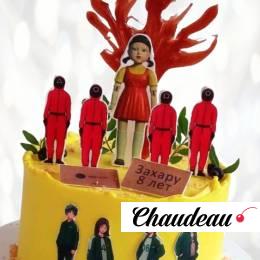 Торт с куклой Squid Game TKSG013158 фото и оформление торта