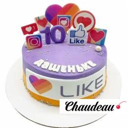Торт Лайки на 10 лет №1743
