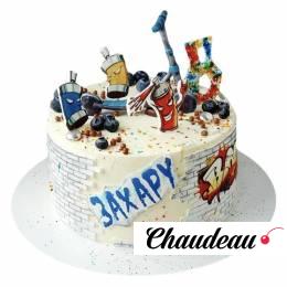 Торт с самокатом и баллончиками для граффити №2775