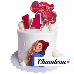 Торт с сердечками на 14 лет №2711