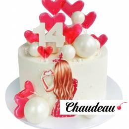 Торт с шарами для девочки 14 лет №2101