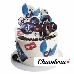 Торт Тик Ток с топперами на 10 лет №2934