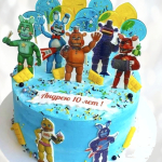 Голубой торт Five Nights at Freddy’s GTFN013237 фото и оформление торта