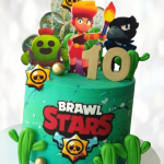 Торт Амбер Бравл Старс TABS013272 фото и оформление торта