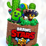 Торт со Спайком (кактус) из Бравл Старс TSSB013278 фото и оформление торта