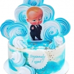 Торт Босс Молокосос бело-голубой №2541