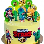 Торт Brawl Stars с топперами №2177
