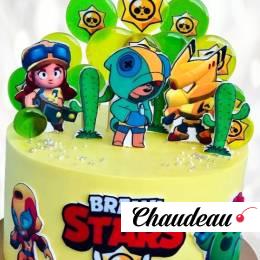 Brawl Stars cake с украшениями BSCU013207 фото и оформление торта