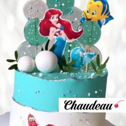 Русалочка Ариэль и Флаундер торт RAFT013245 фото и оформление торта