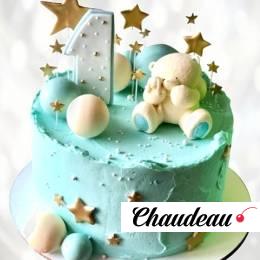 Торт Бирюзовый на первый год TBPG013259 фото и оформление торта