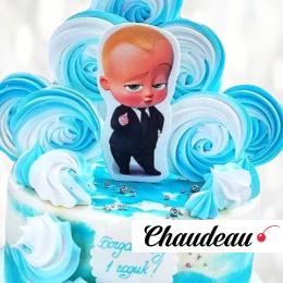 Baby Boss торт бело-синий BBTB013265 фото и оформление торта