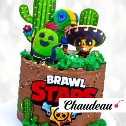 Торт со Спайком (кактус) из Бравл Старс TSSB013278 фото и оформление торта