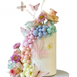 Торт желтый с бабочками TZHB013378