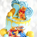 Винни Пух на двухлетие VPD0013305 фото и оформление торта