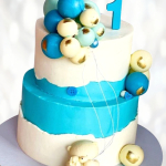 Двухэтажный торт на годик DTG0013335 фото и оформление торта