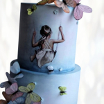 Элегантный торт: девушка и бабочки ETDB013344 фото и оформление торта