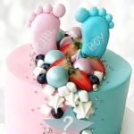 Торт с пинетками (ножки младенца) TPM0013345 фото и оформление торта