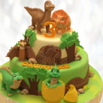 Торт с динозавриками на др TDD0013352 фото и оформление торта